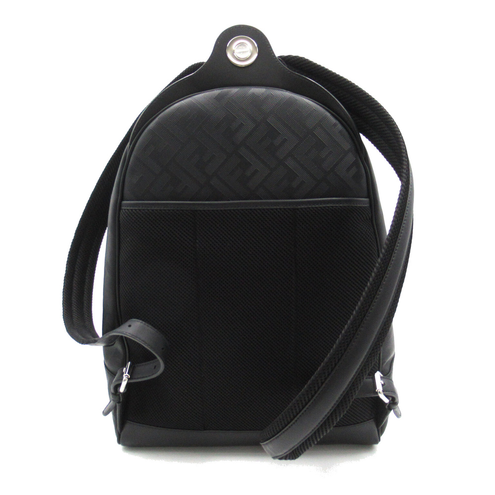 Fendi Leather Diagonal Shadow Black Backpack Ruck… - image 1